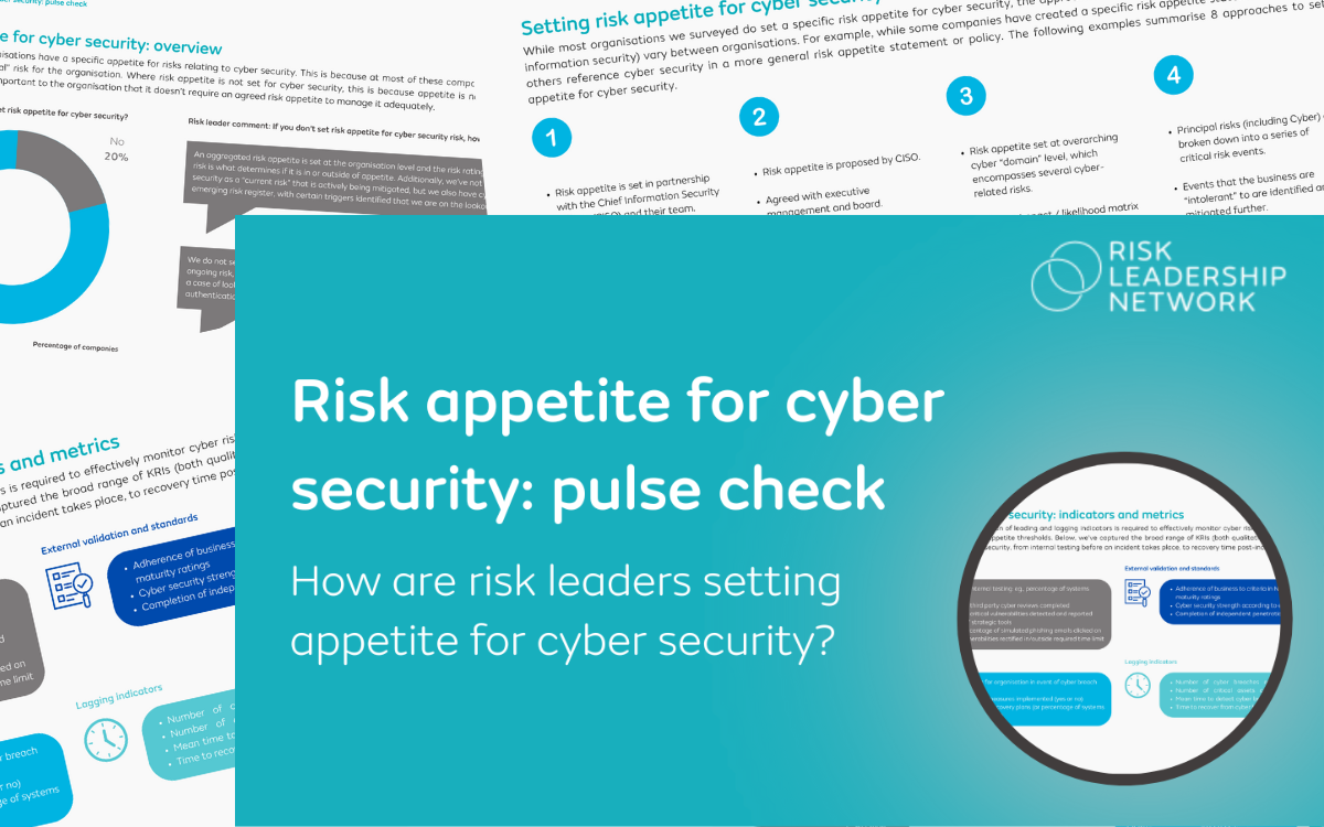 risk appetite for cyber security: pulse check