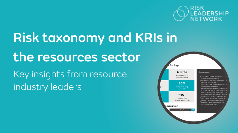 Risk taxonomy and KRIs in the resources sector